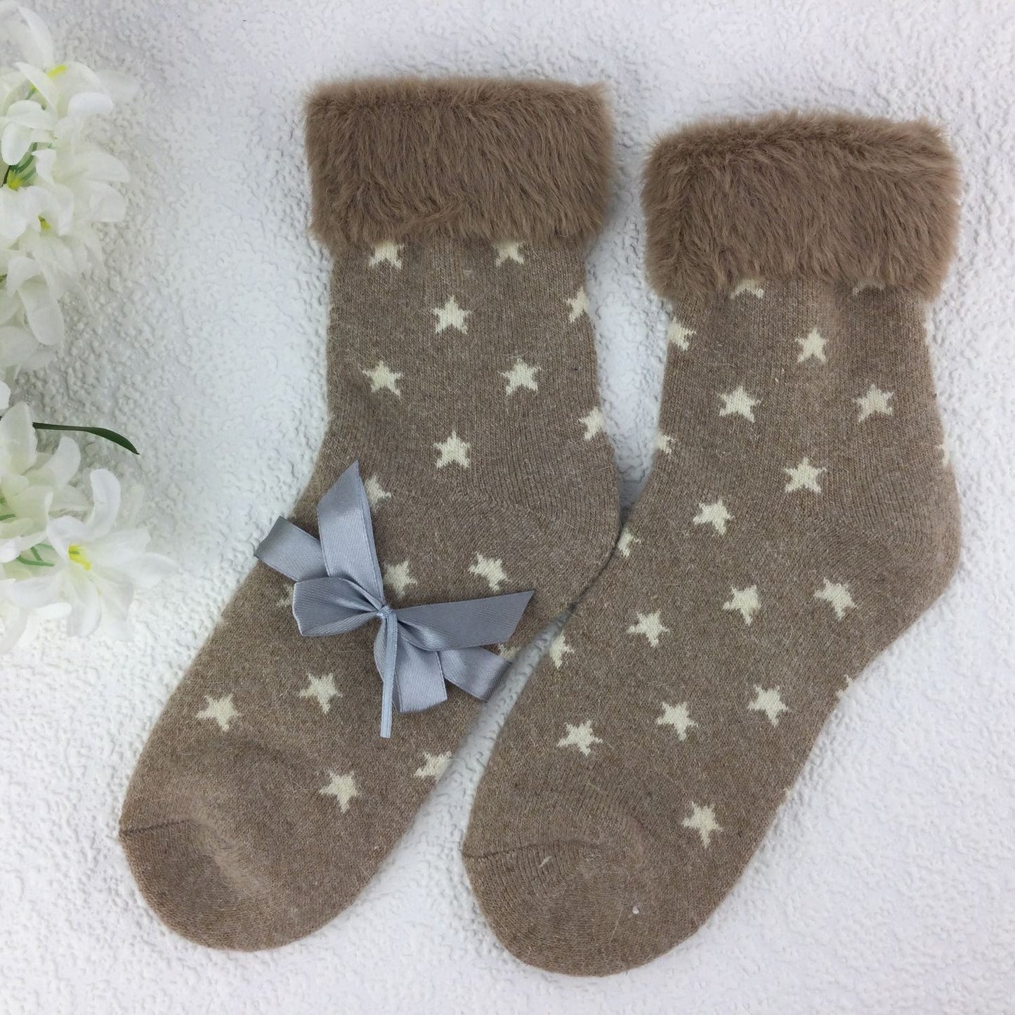 Weelis Wool Blend Star Print  Socks - Choice of colours