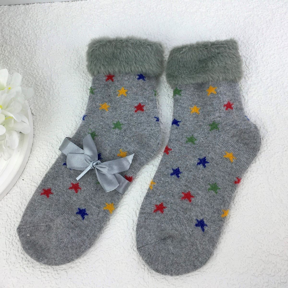 Weelis Wool Blend Star Print  Socks - Choice of colours