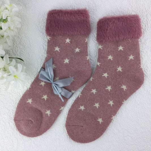 Weelis Wool Blend Star Print  Socks - Choice of colours