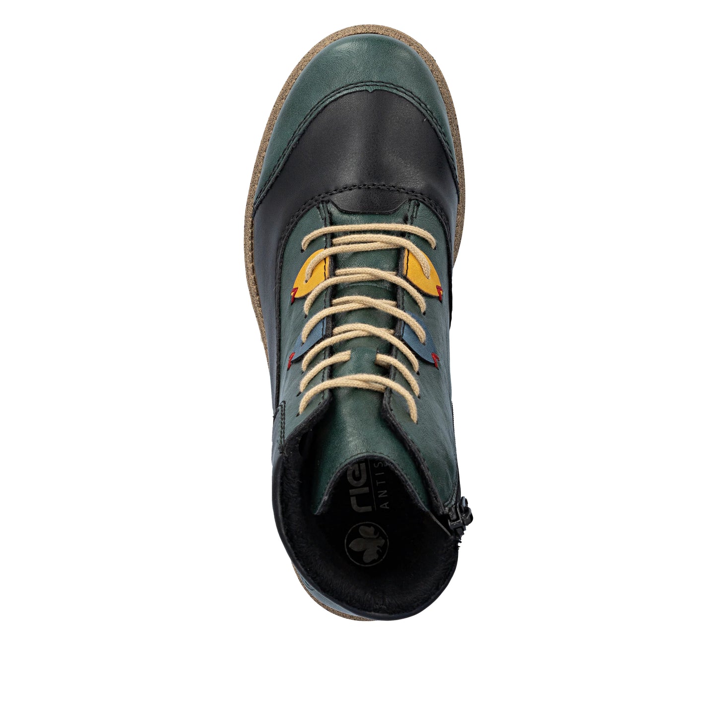 Rieker Zip & Lace Boots 73510 - Green