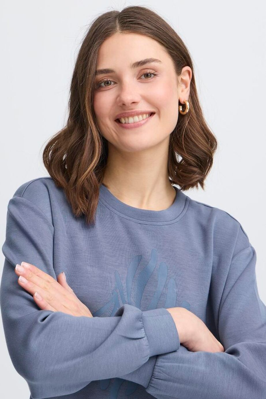 Fransa Aurora Sweatshirt - Sea Blue
