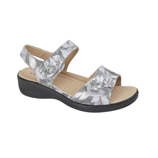 Azalea Sandals in Silver Leaf - sizes 3-8