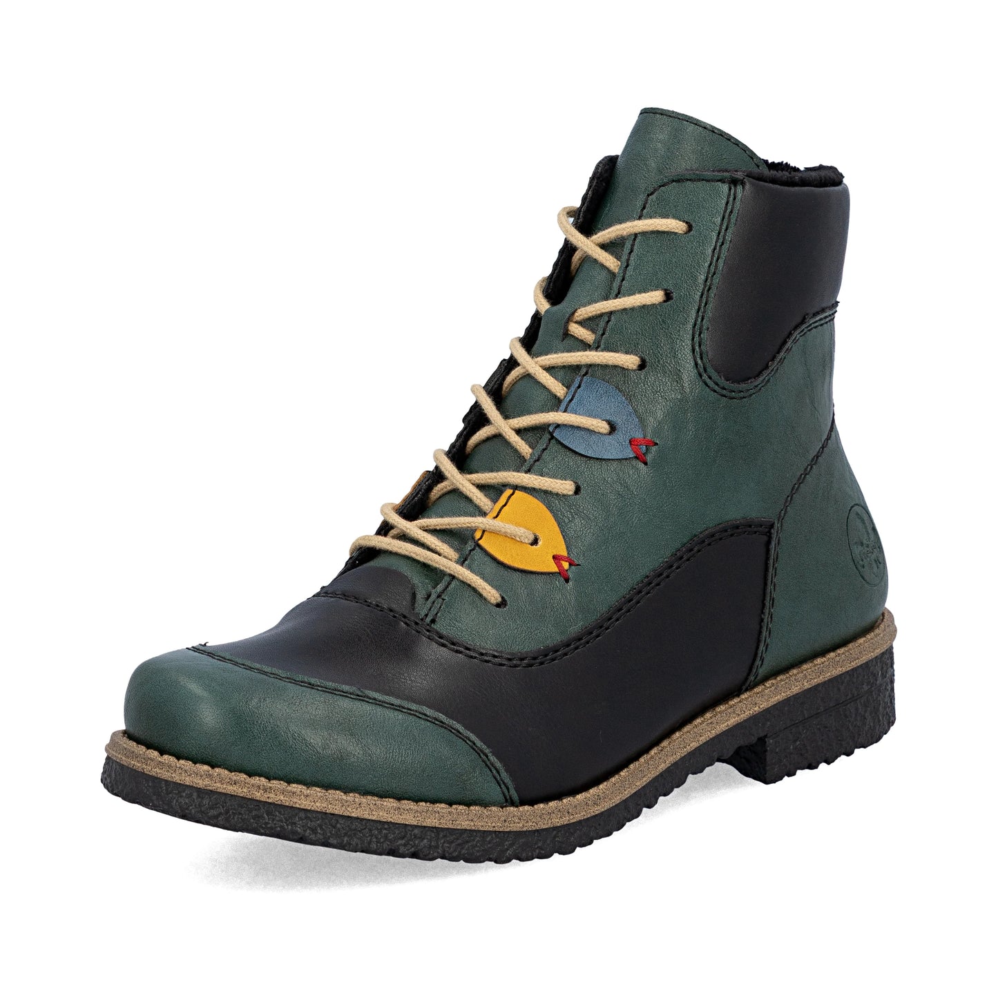 Rieker Zip & Lace Boots 73510 - Green