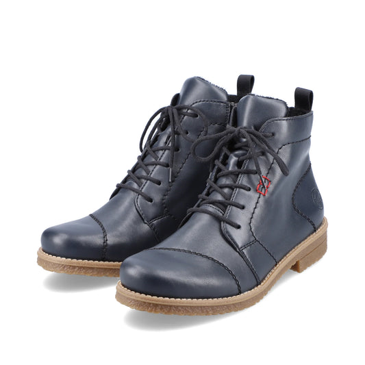 Rieker Zip & Lace Boots 73500 - Navy