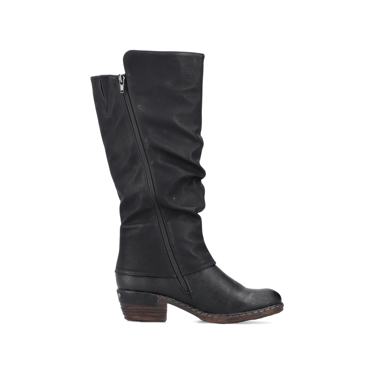 Rieker Ladies Tall Zip Boots 93655 - Black