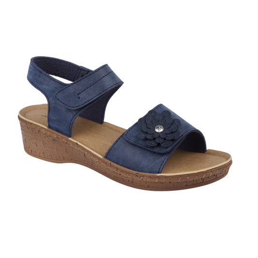 Hibiscus Sandals in Navy - sizes 3-8