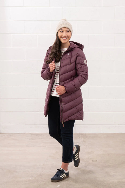 Lighthouse Laurel Padded Coat - Cranberry