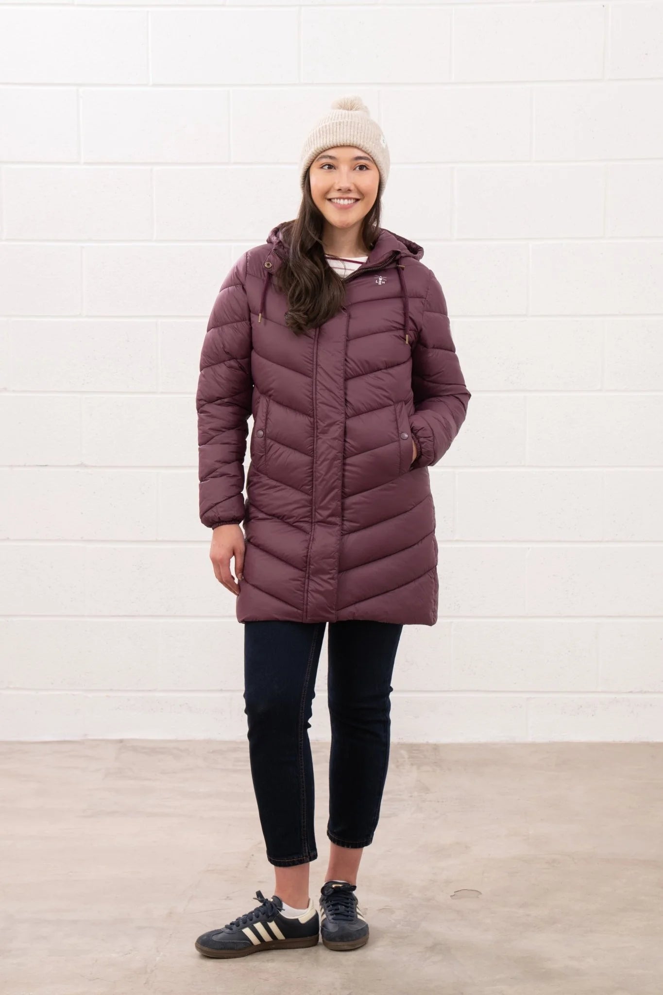 Lighthouse Laurel Padded Coat - Cranberry
