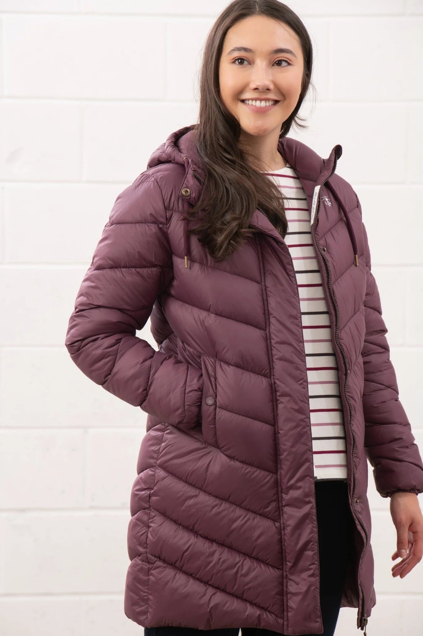 Lighthouse Laurel Padded Coat - Cranberry