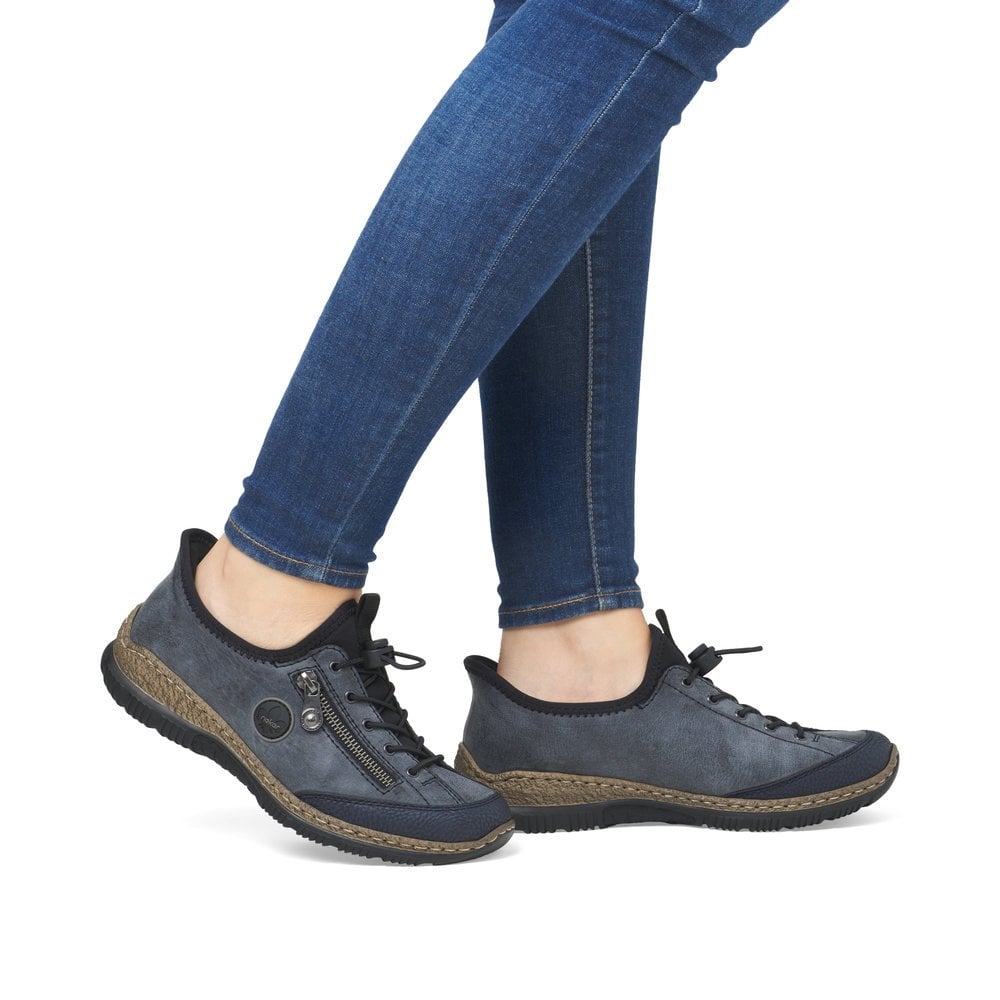 Rieker N3267 Ladies Trainers/ Shoes - Navy