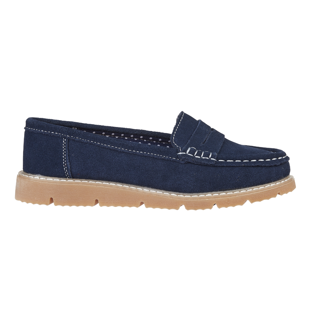 Shore Leather Suede Loafers in Navy - sizes 4-8