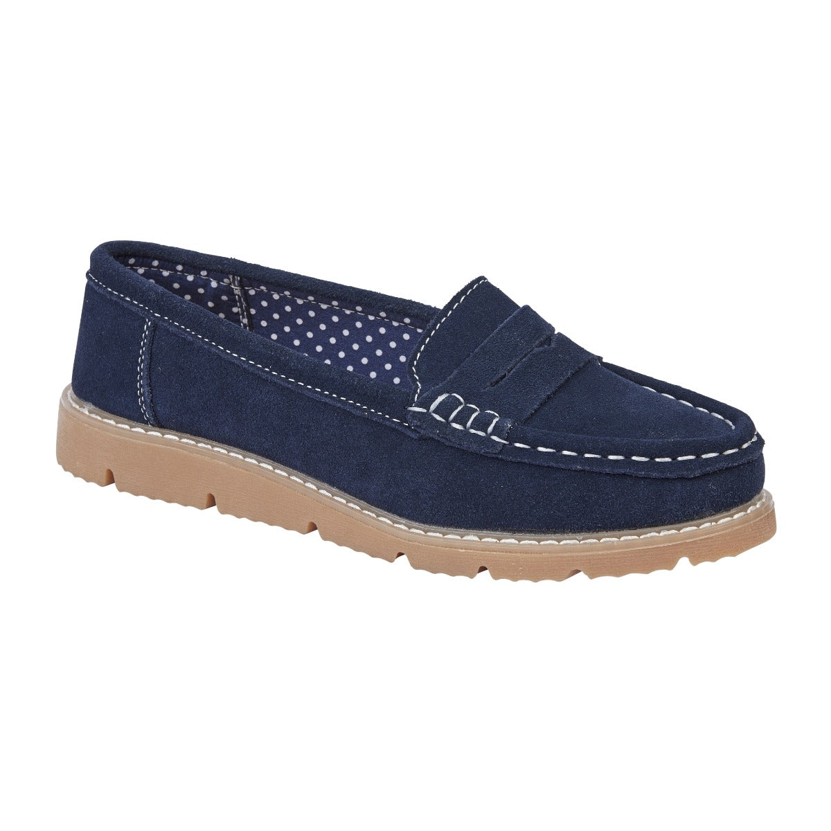Shore Leather Suede Loafers in Navy - sizes 4-8