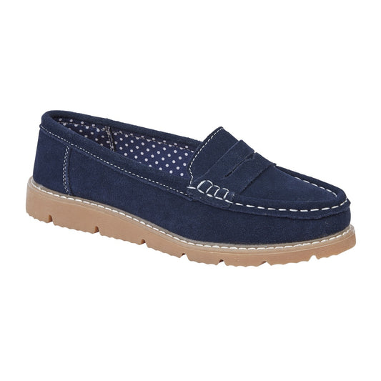 Shore Leather Suede Loafers in Navy - sizes 4-8
