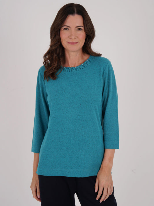 TIGI Looped Neck Detail Top - Azure