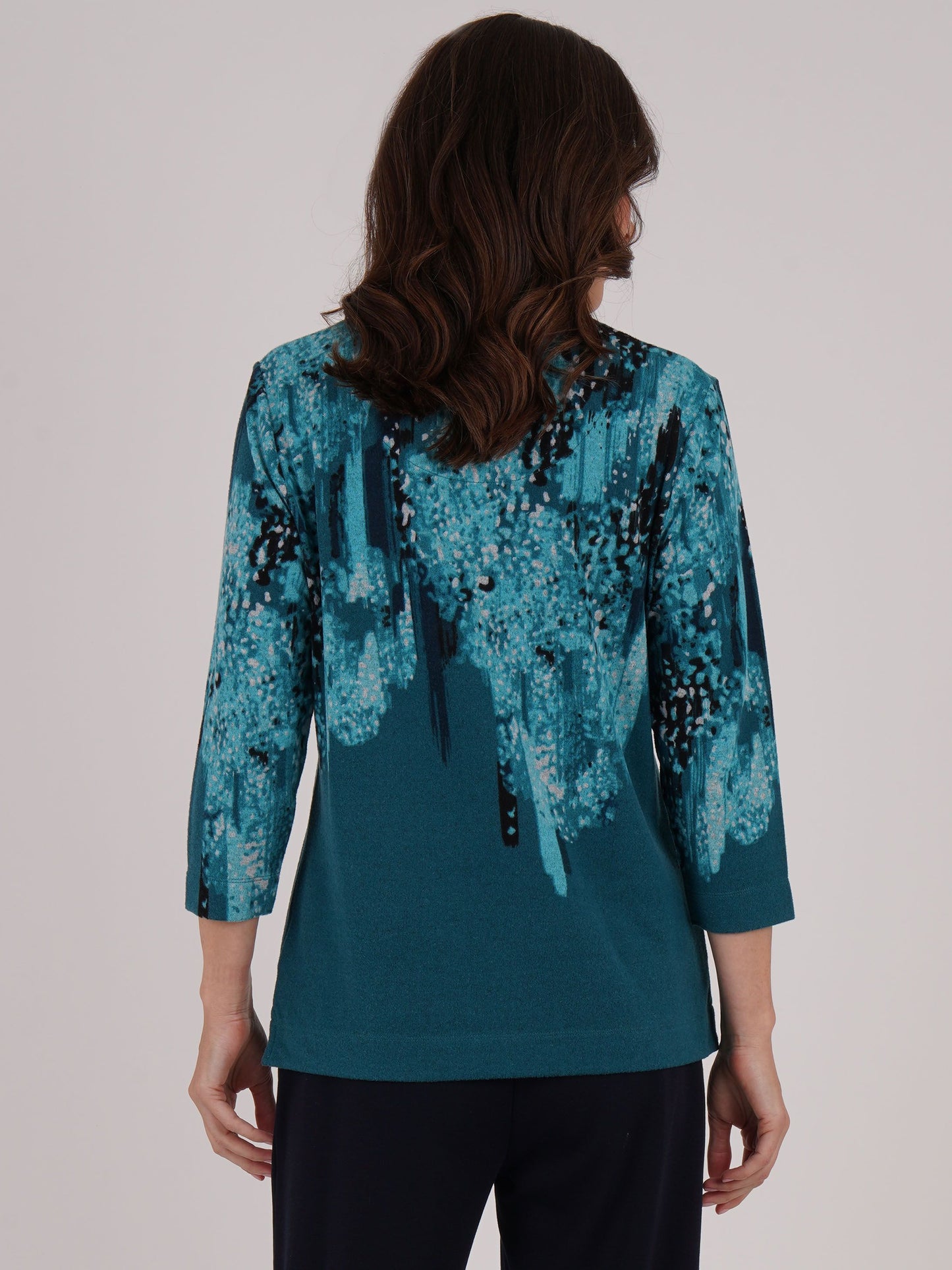 Tigi Splash Border Print Top - Everglade