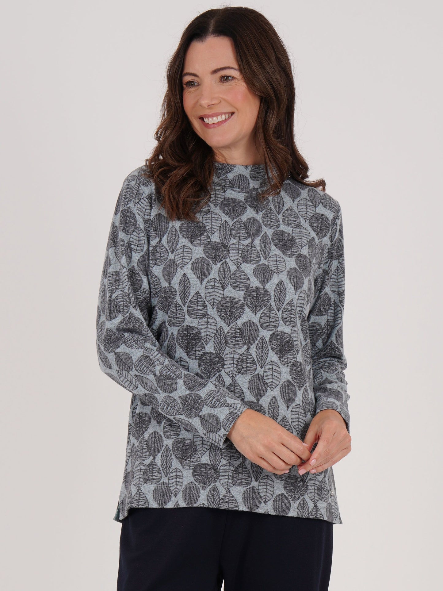 TIGI Wide Roll-neck Mod-eco Top - Glacier Blue