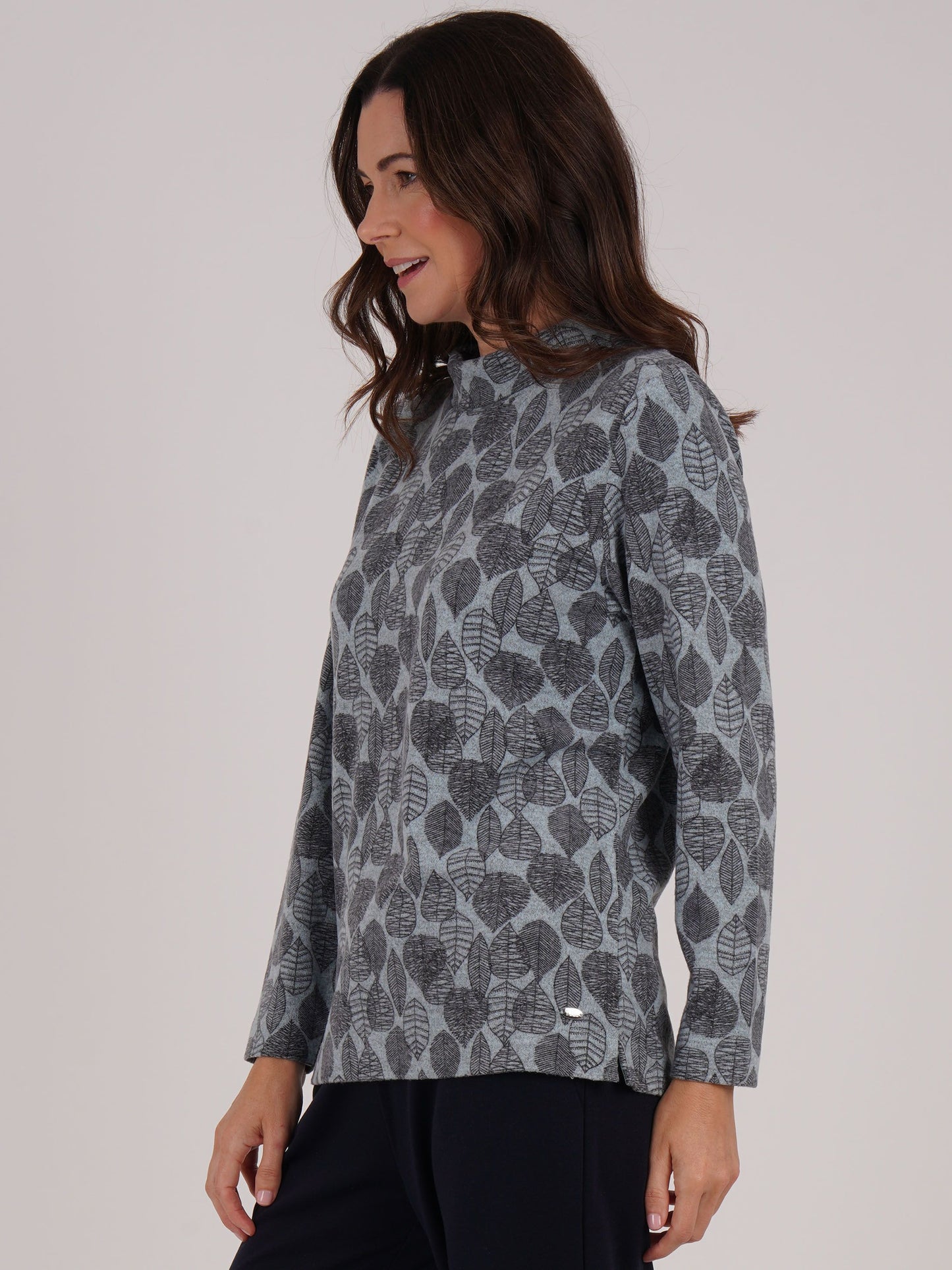 TIGI Wide Roll-neck Mod-eco Top - Glacier Blue