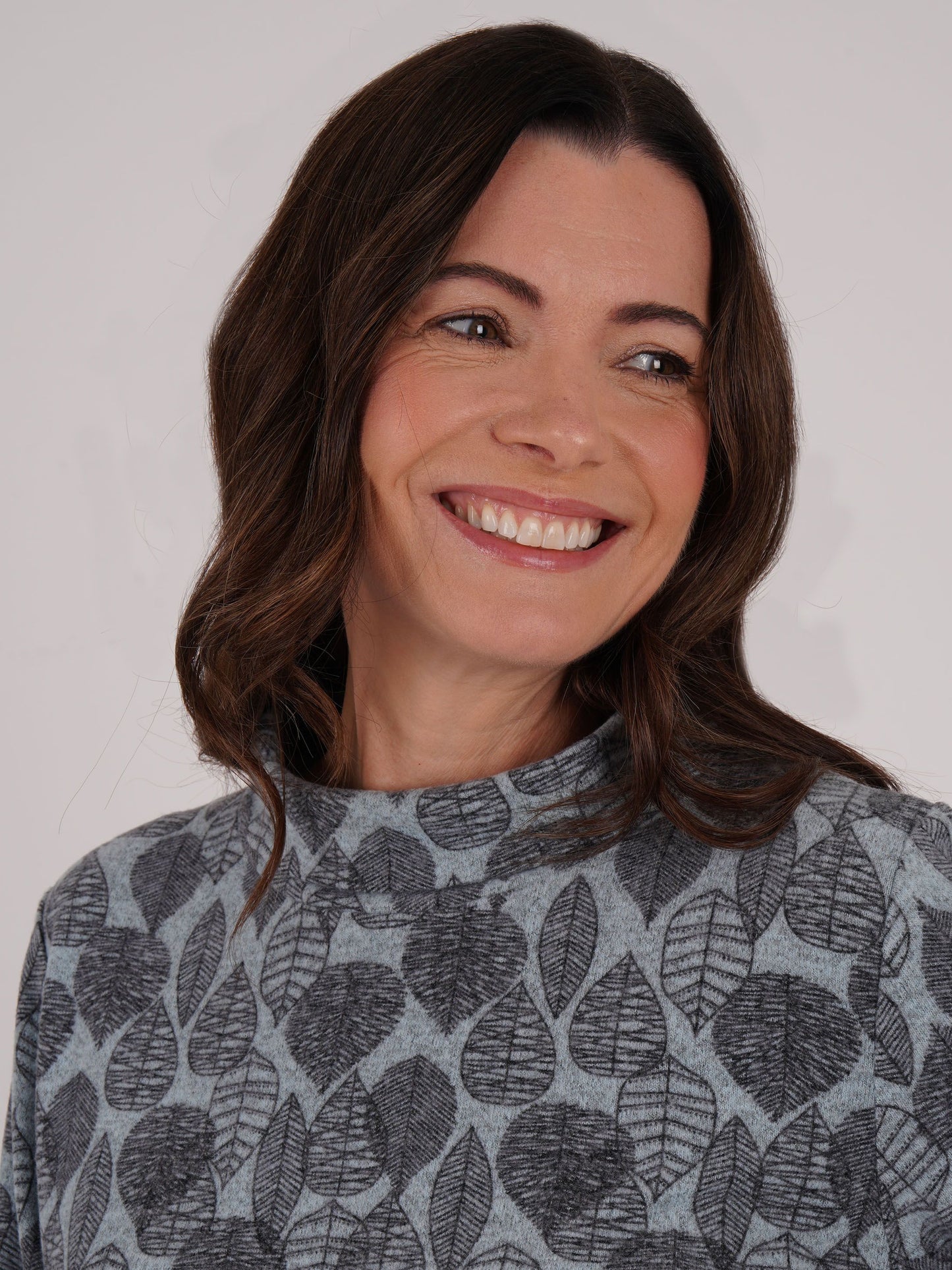 TIGI Wide Roll-neck Mod-eco Top - Glacier Blue