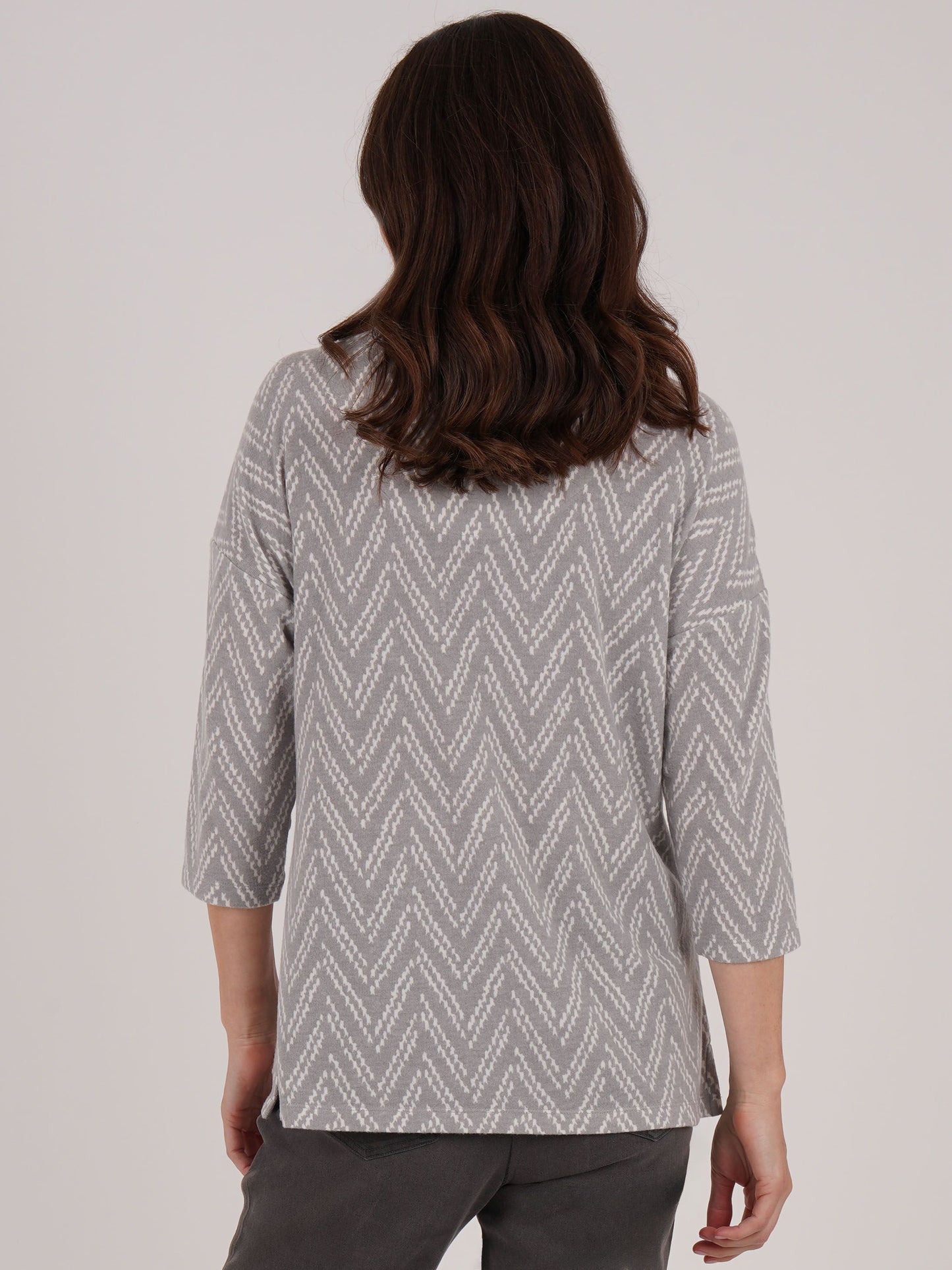 TIGI Chevron Zip Front Top - Putty Grey