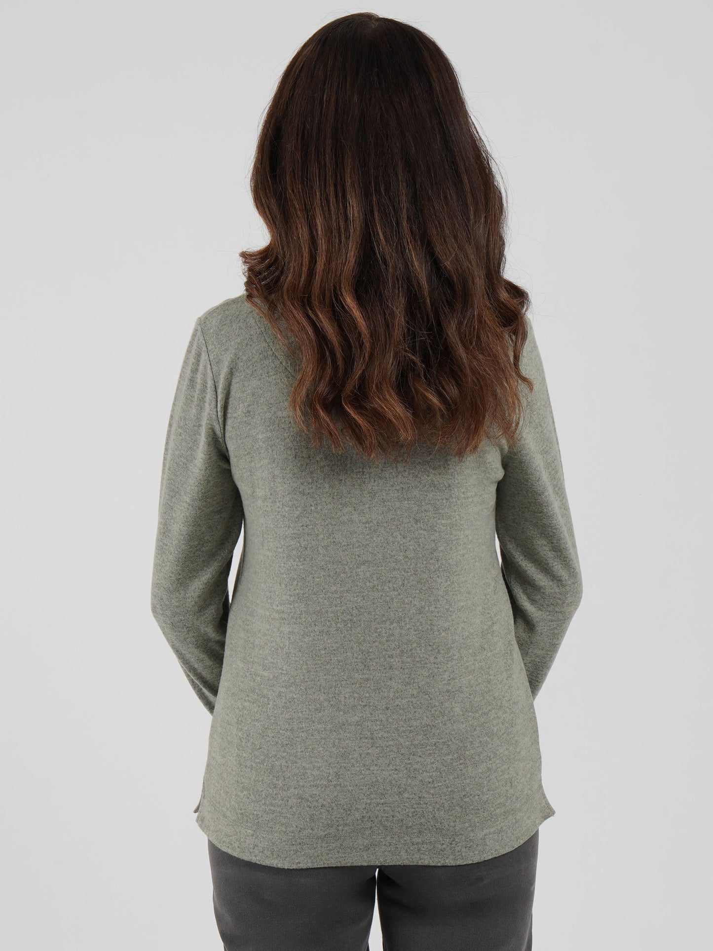 TIGI Diamante Placement Cowl Neck Top - Basil