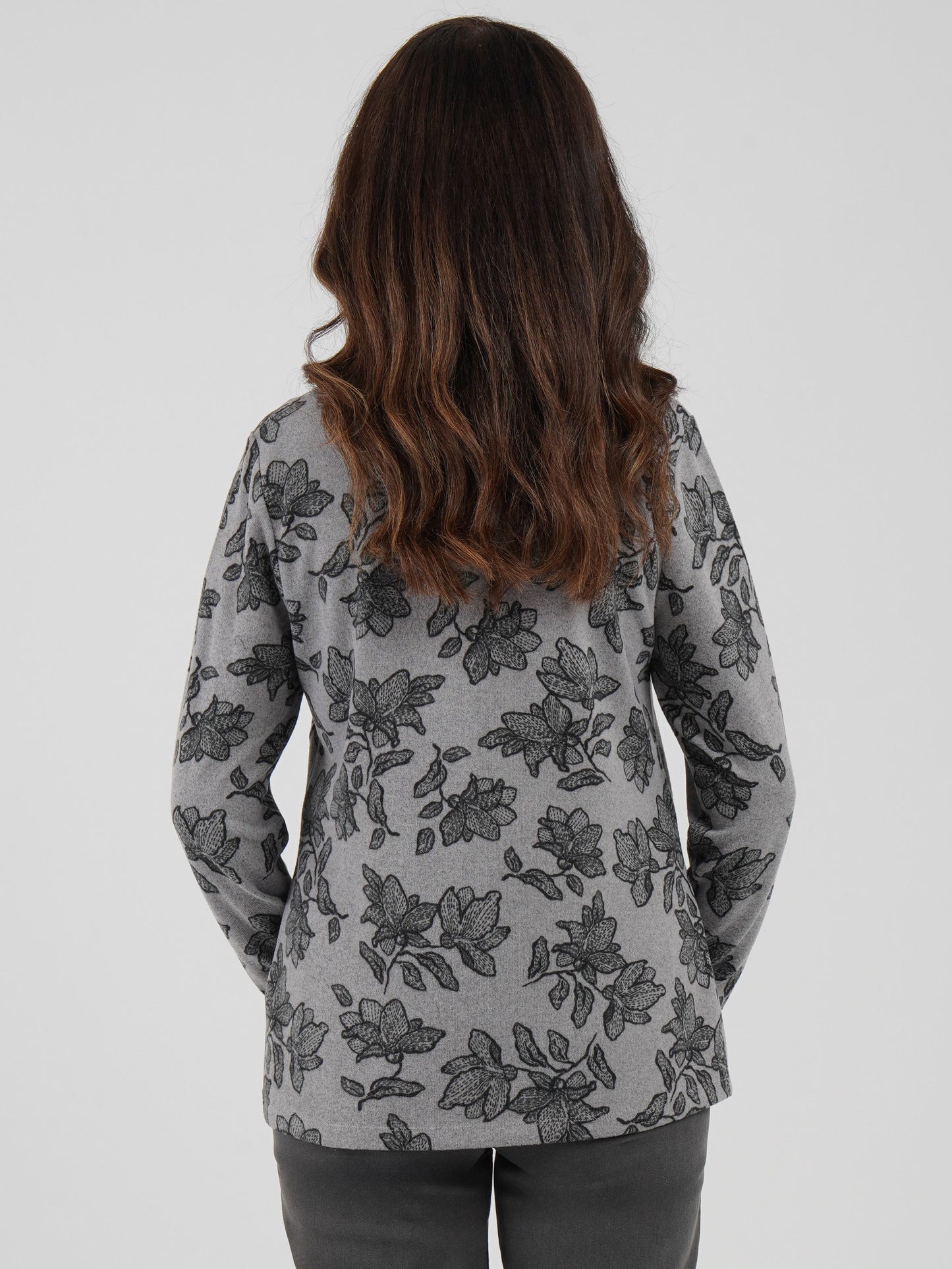 Tigi Asymmetric Button Panel Top - Putty Grey