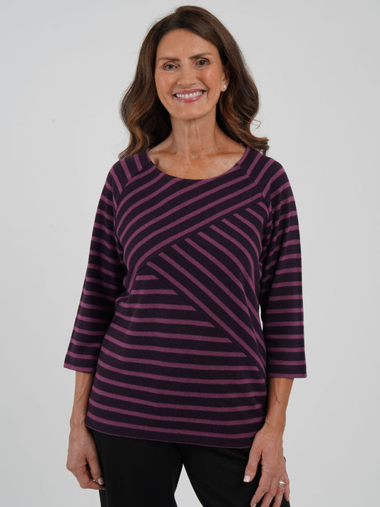 Tigi Cut & Sew Stripe Top - Hibiscus