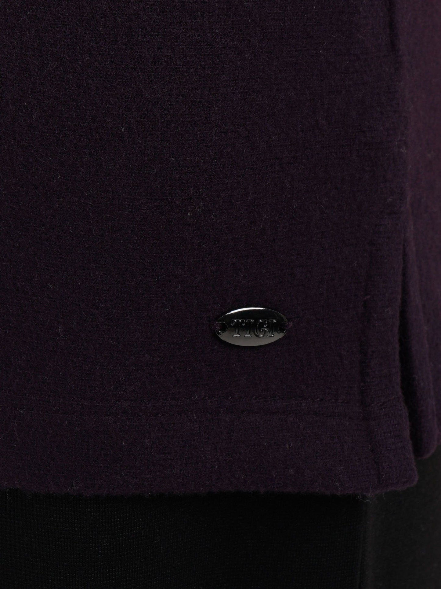 TIGI Diamante Trim V Neck Top - Blackcurrant