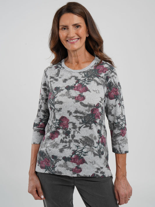 Tigi Vintage Rose Plaited Neck Top - Ash