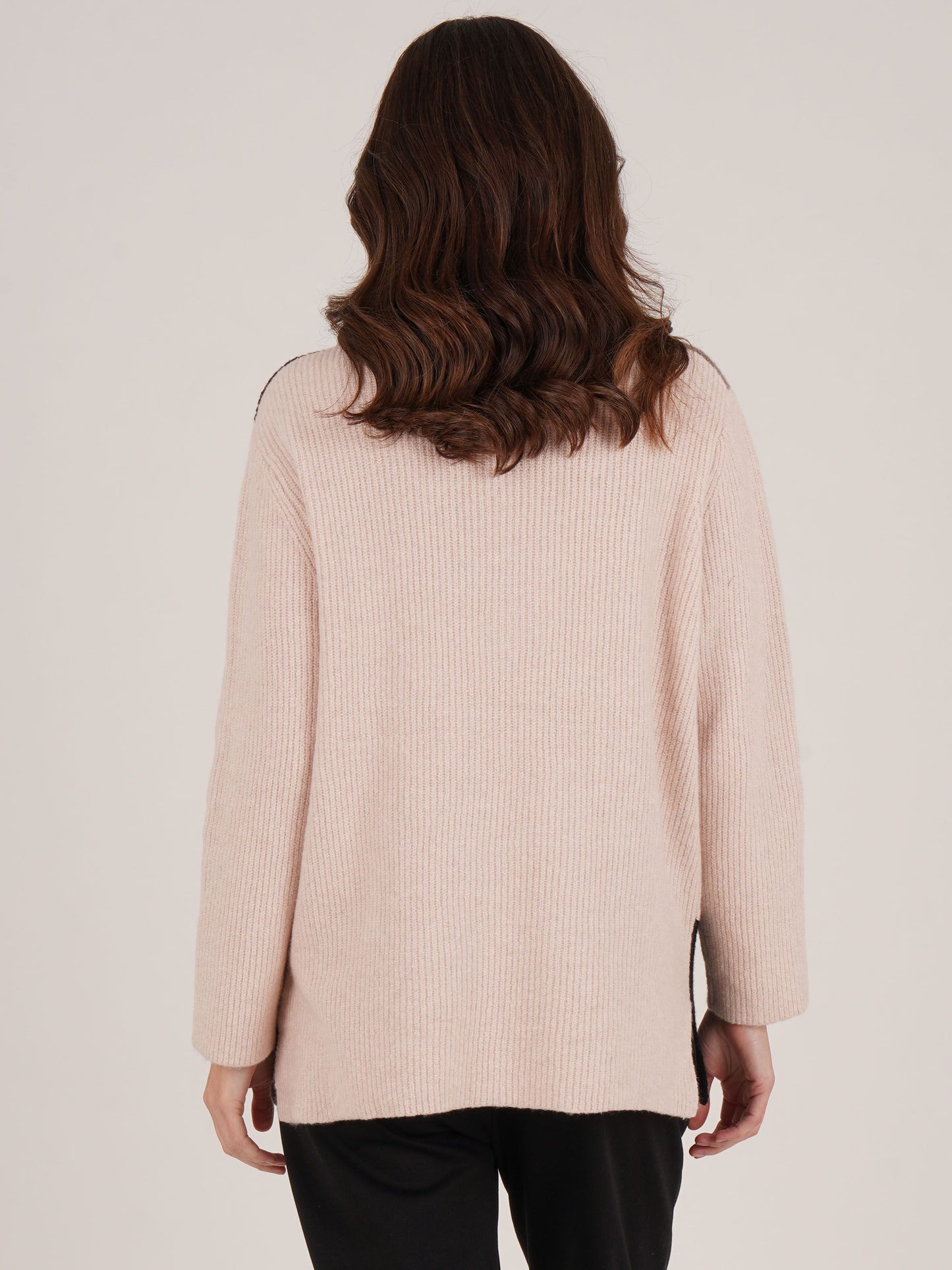 TIGI Colour Block Knitted Jumper - Stone