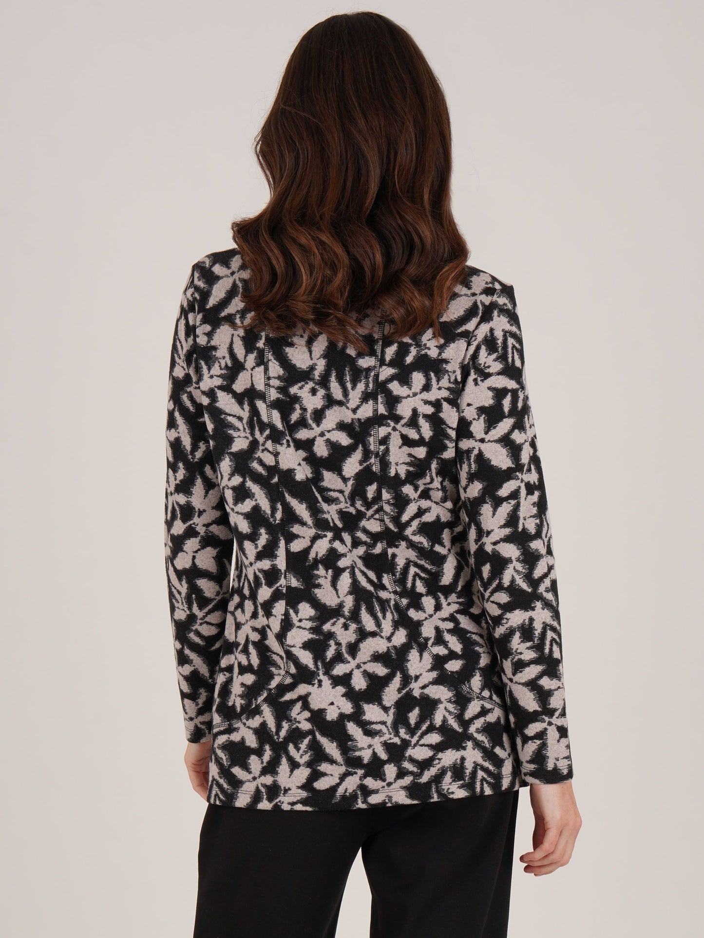 TIGI Printed Cowl Neck Tunic - Black