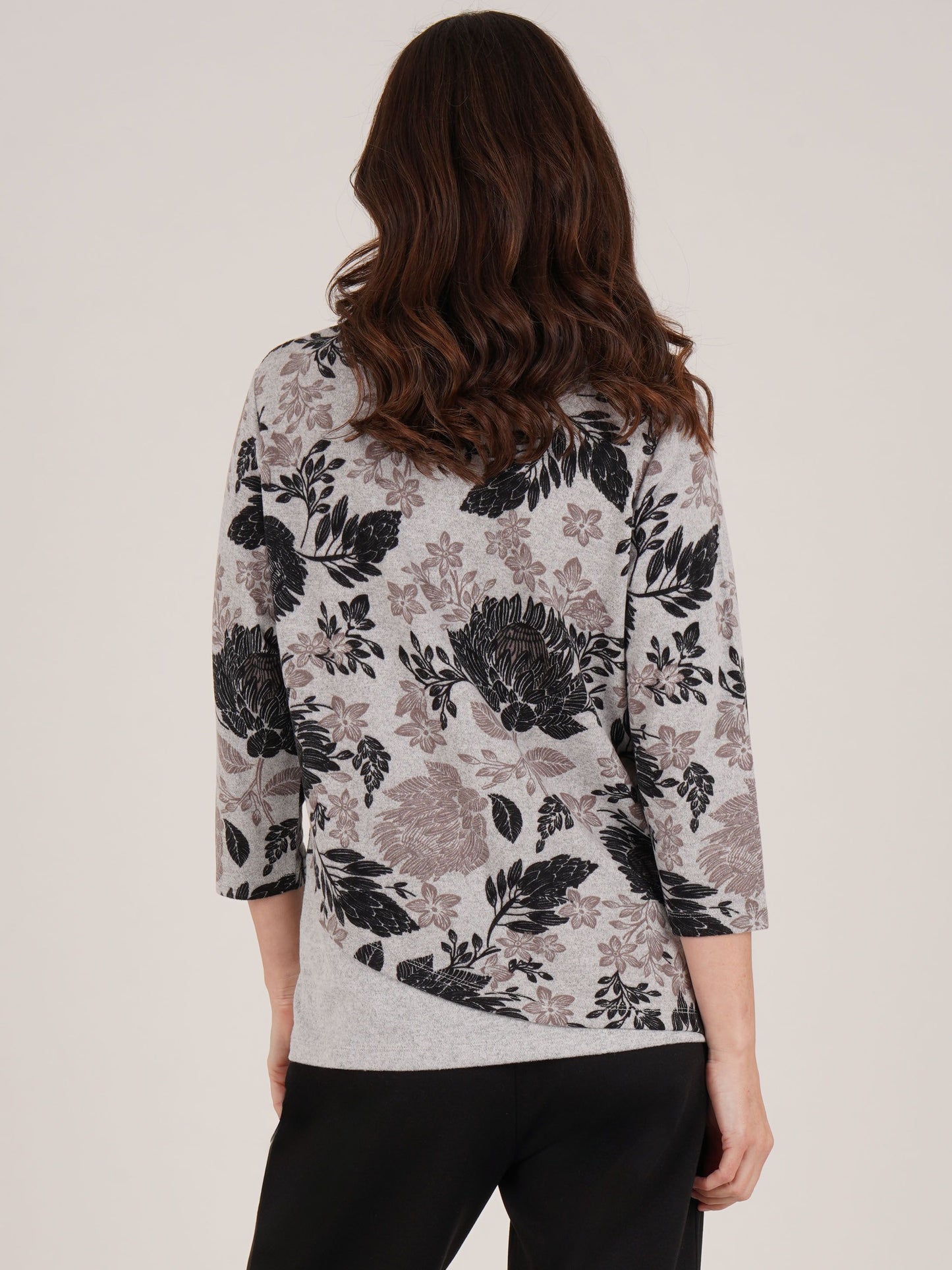 TIGI Printed Curved Hem Top - Malt