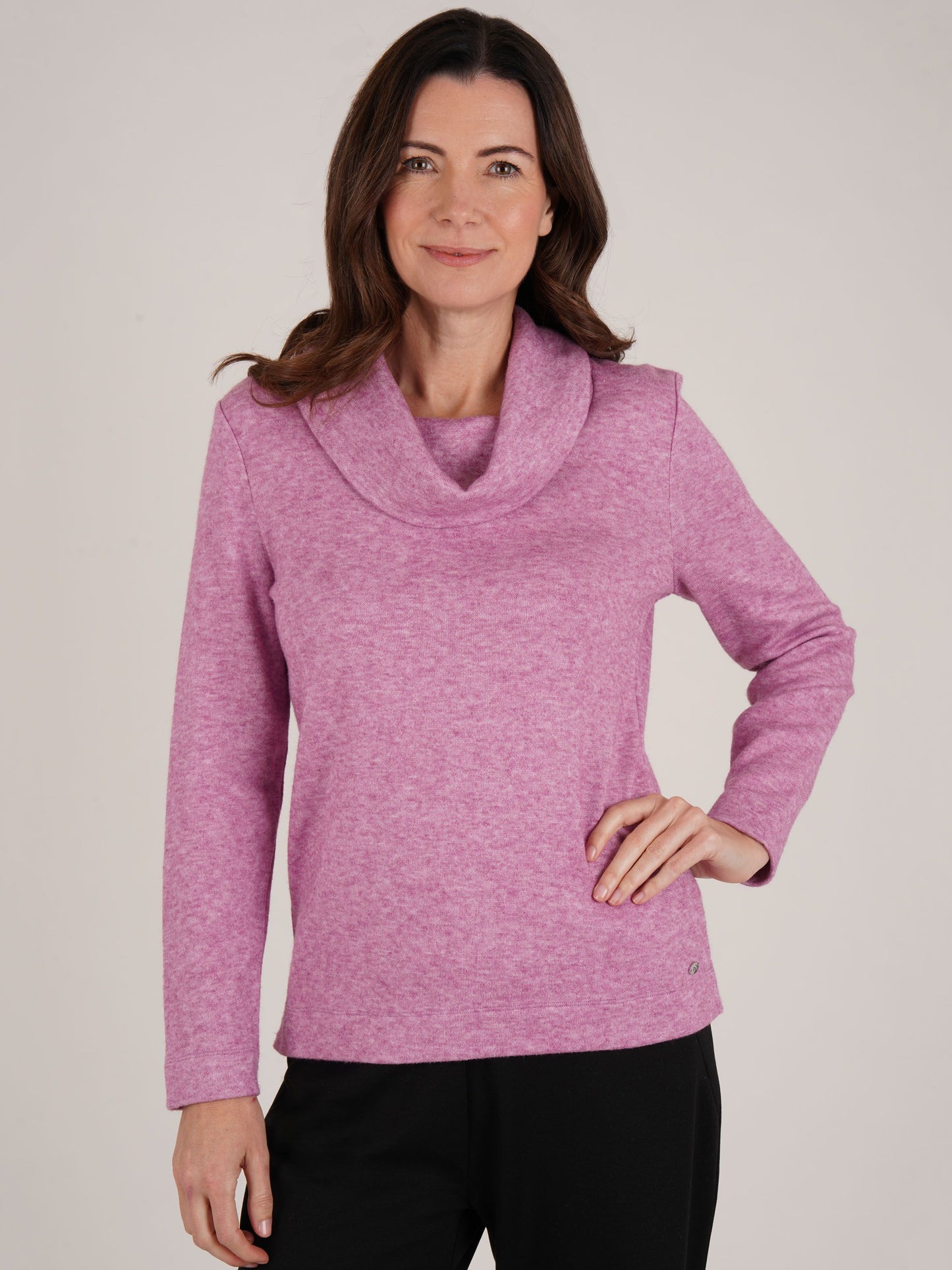 TIGI Solid Cowl Neck Jumper - Hyacinth