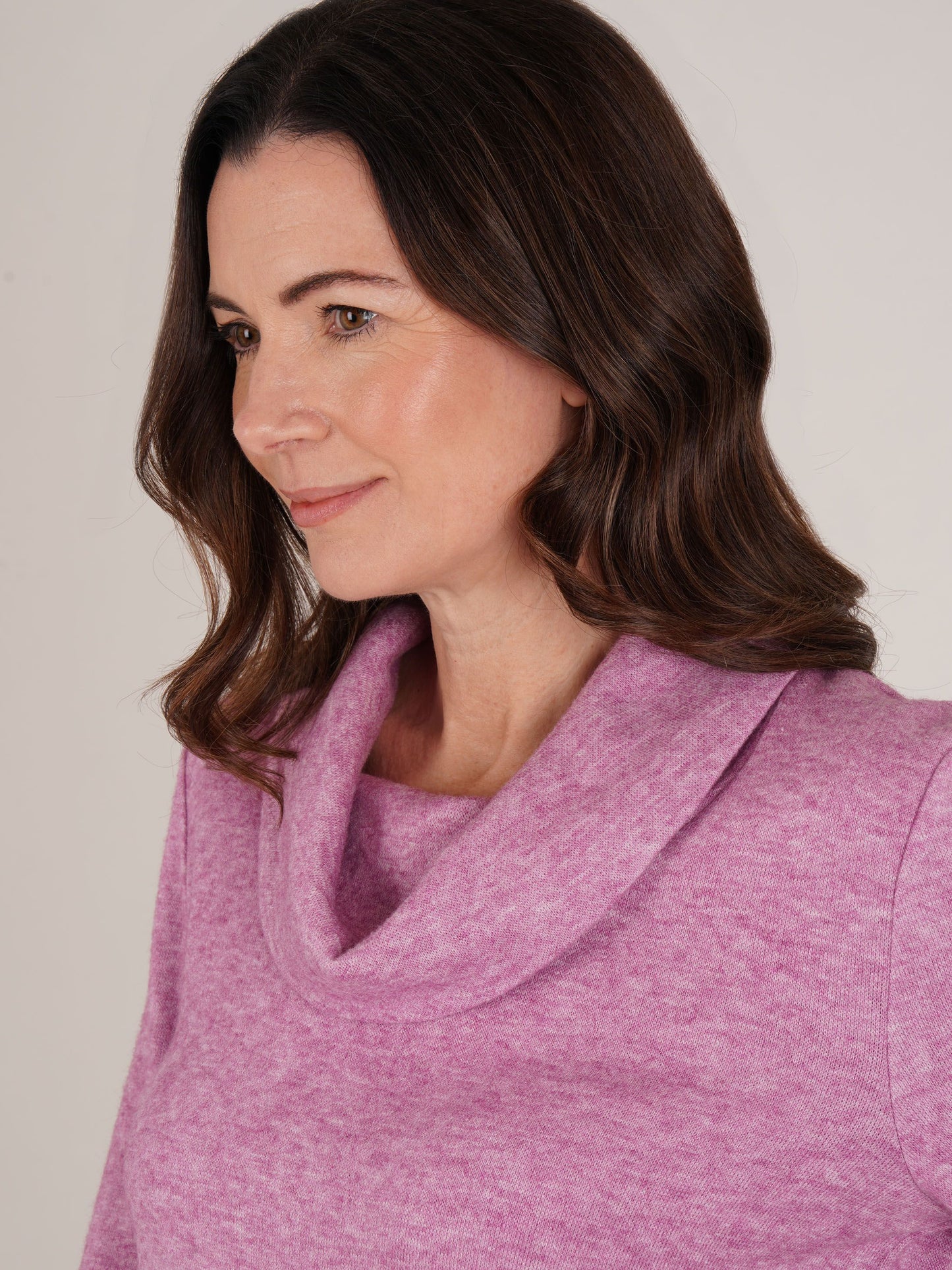 TIGI Solid Cowl Neck Jumper - Hyacinth
