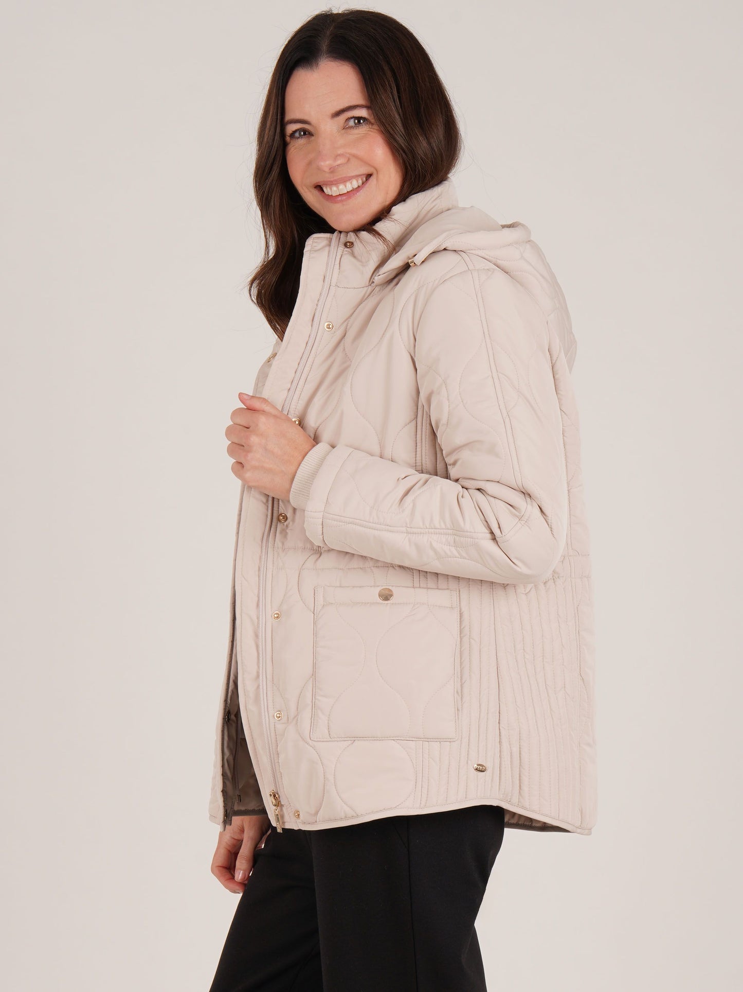 TIGI Padded Coat with Hood - Cashew