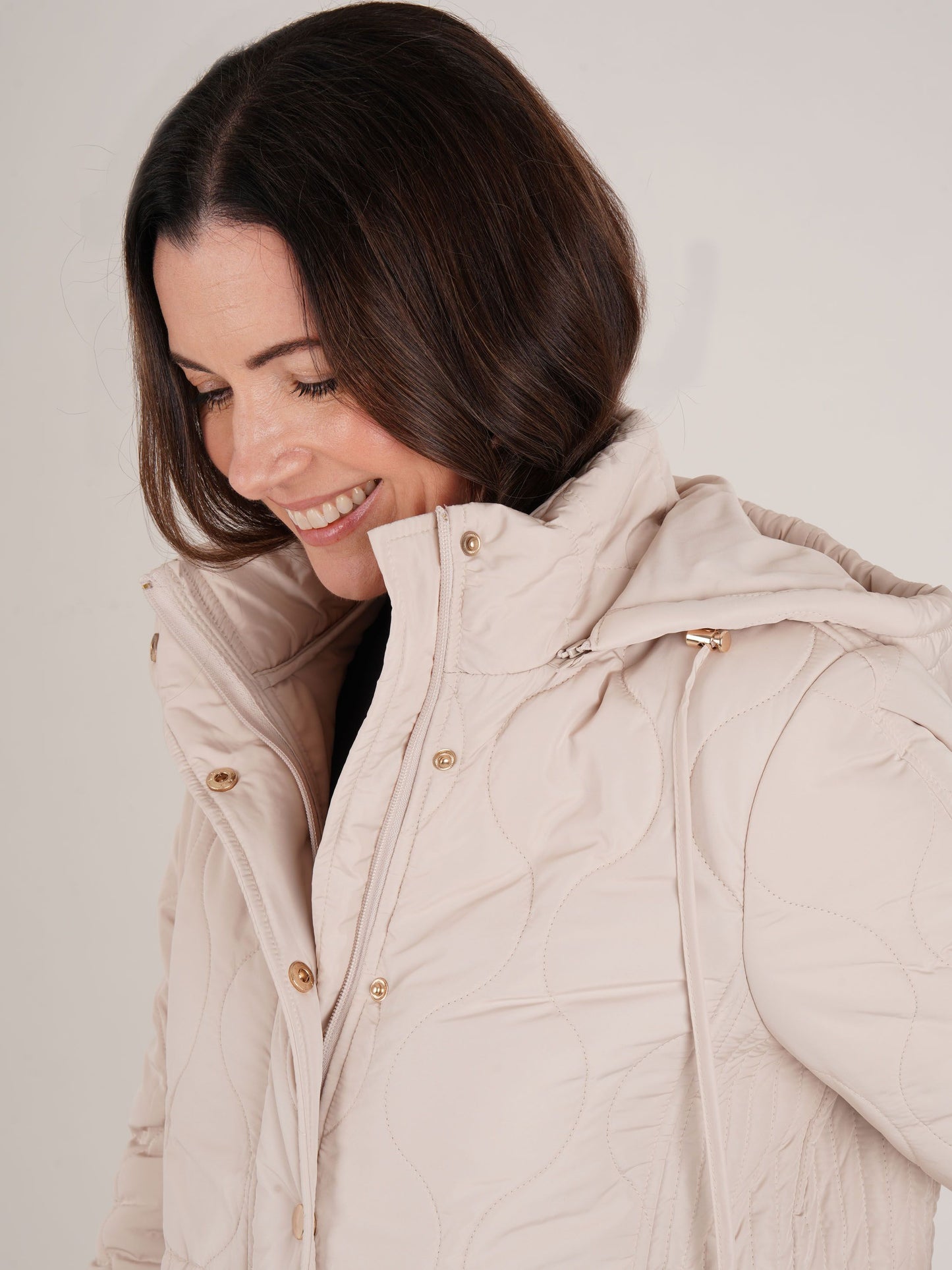TIGI Padded Coat with Hood - Cashew