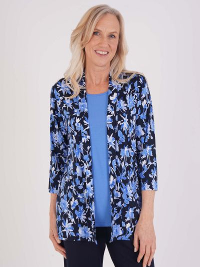 Tigi Jersey Floral 2 in 1 Top - Cornflower Blue