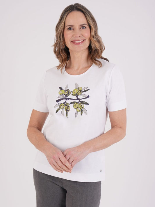 TIGI Olive Painterly Placement Top - White