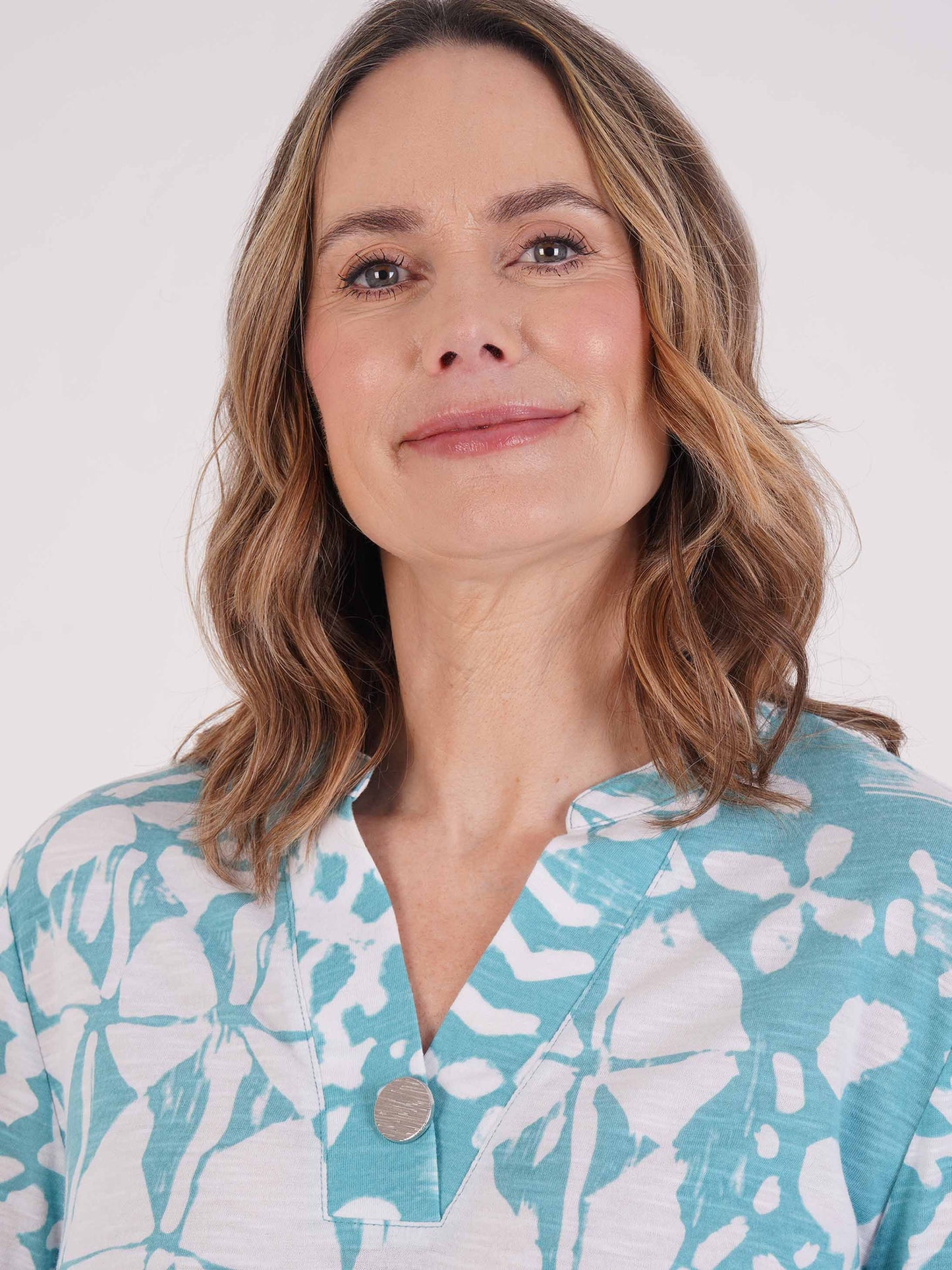 TIGI Aztec Print Top - Light Turquoise