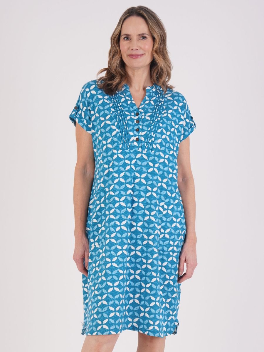TIGI Mosaic Print Dress - Wedgewood Blue