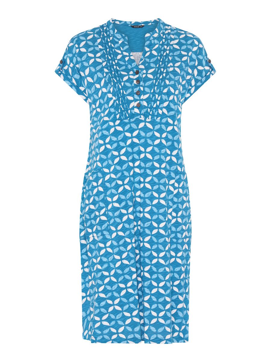TIGI Mosaic Print Dress - Wedgewood Blue
