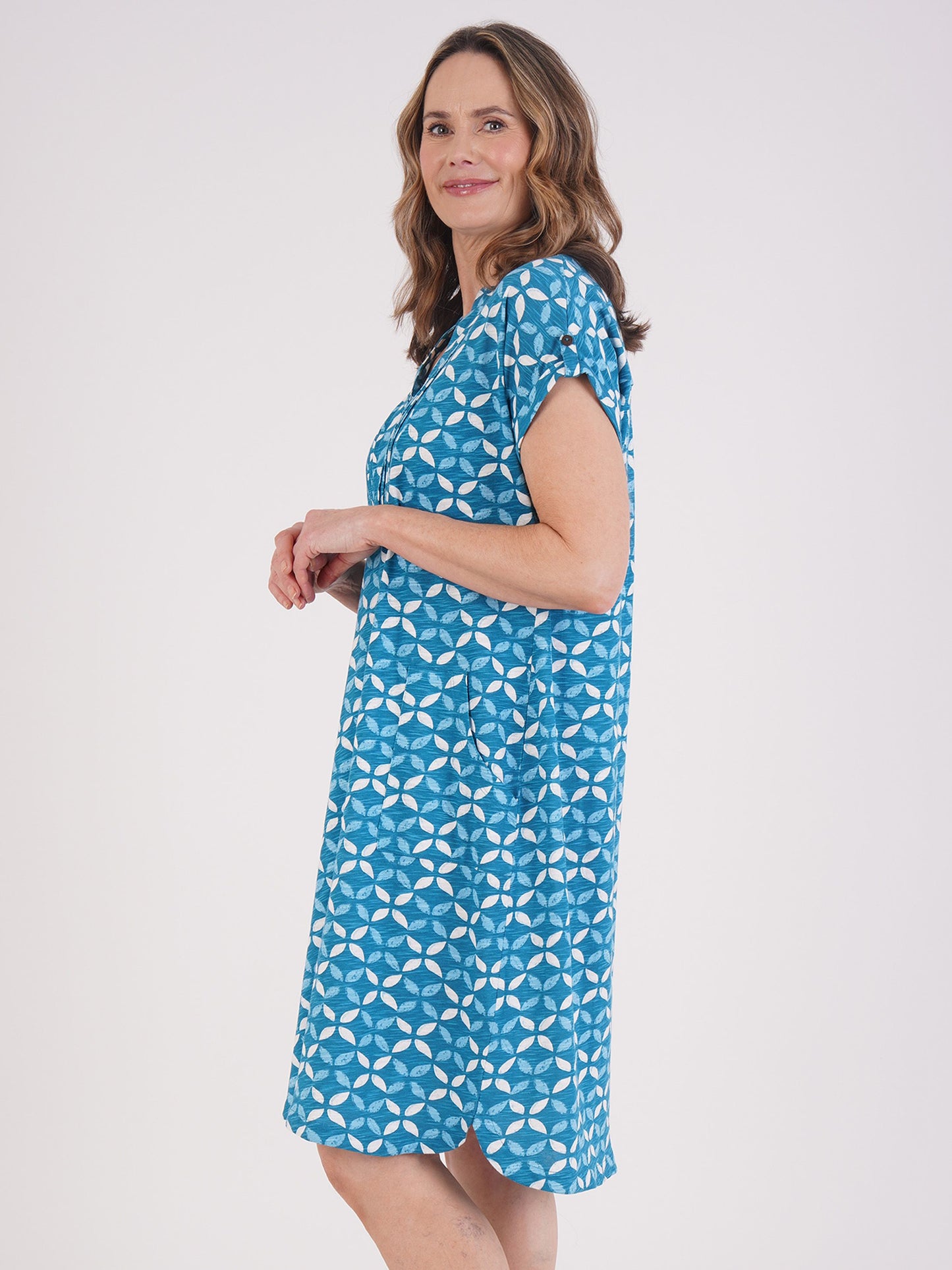 TIGI Mosaic Print Dress - Wedgewood Blue