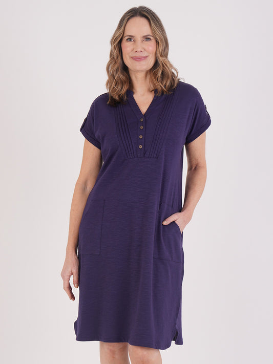 Tigi Bib Detail Shift Dress - Navy