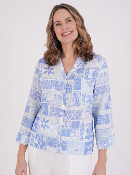 Tigi St Ives Print Shirt - Blue