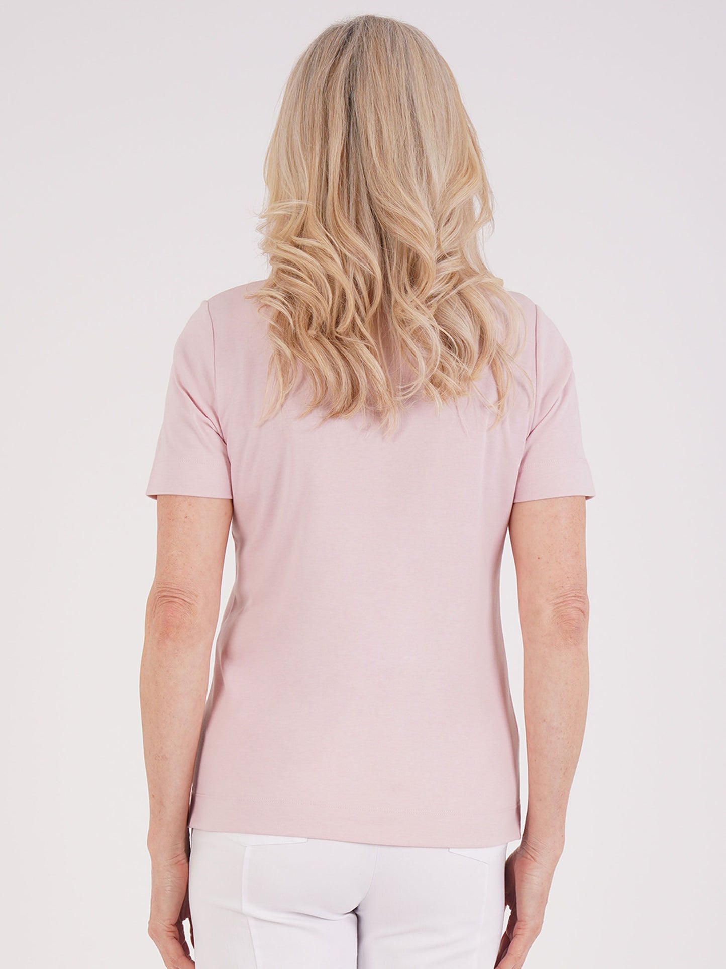 TIGI Leaf Centred Embroidered Top - Rose Pink
