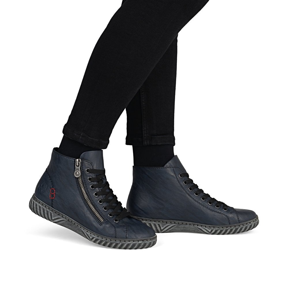 Rieker N0921 Boots with Zipper -  Navy