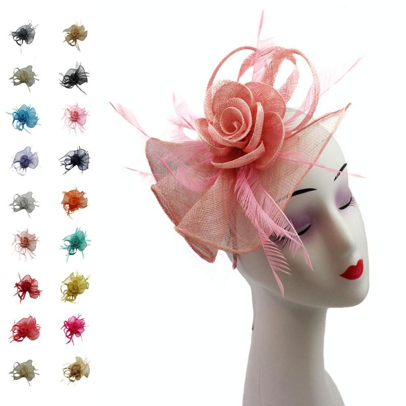 Large Mesh & Feather Flower Fascinator - Pretty Swish Accessories Ripley Derbyshire
