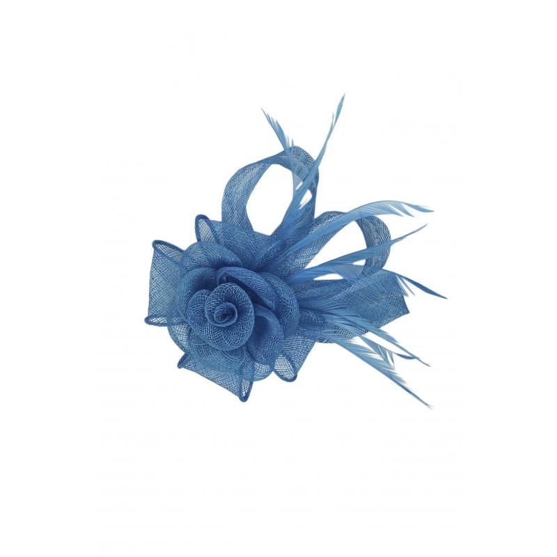 Small Mesh & Feather Flower Fascinator - Pretty Swish Accessories Ripley Derbyshire