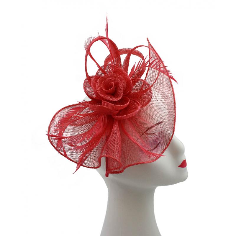 Large Mesh & Feather Flower Fascinator - Pretty Swish Accessories Ripley Derbyshire