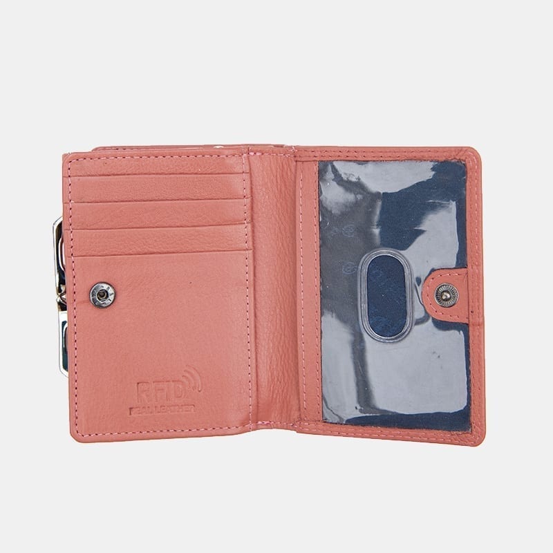 Prime Hide Leather Short Clip-Frame Purse - Navy