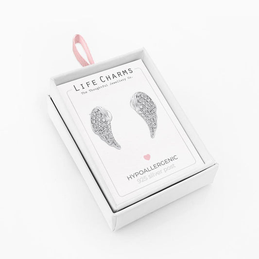 Life Charms Crystal Angel Wing Earrings